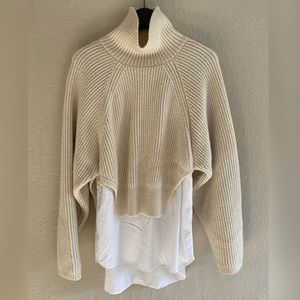 All Saints High Neck sweater with fake shirt XS